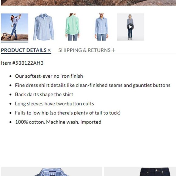 Lands’ End Button Down Shirt with Beautiful Fun Pattern - Size 8 in Pink & Brown - Picture 9 of 9